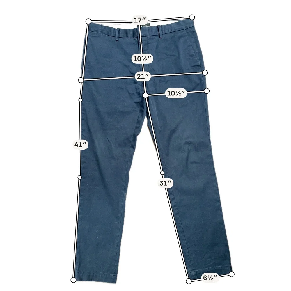Banana Republic Fulton Chino Navy Blue Slim Fit Stretch Pants 34x32 Casual‎ Work